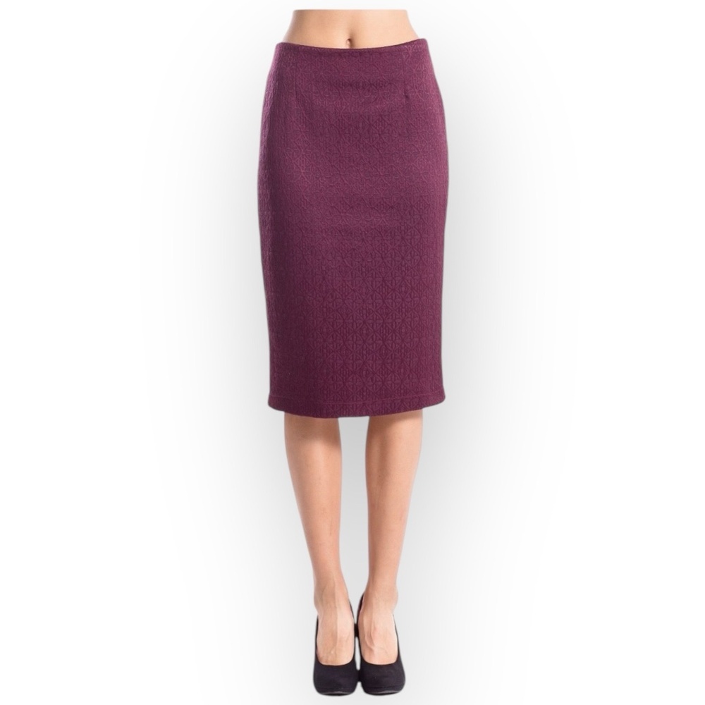 Chaser Womens Plum Purple Knit Stretchy Pencil Skirt Size Medium EUC 199M